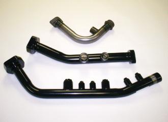 Black painted hydraulic tube assemblies with welded brackets
